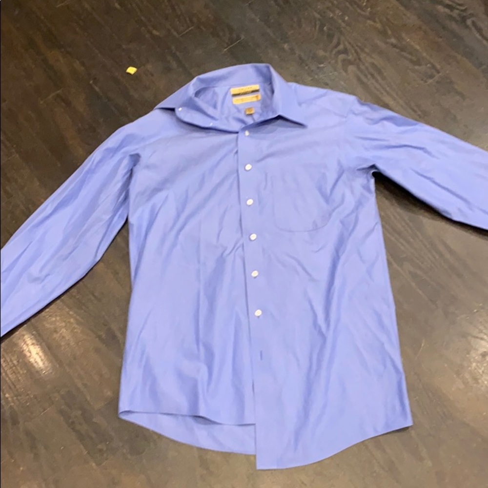Baby Blue RoundTree & York Fitted Dress Shirt